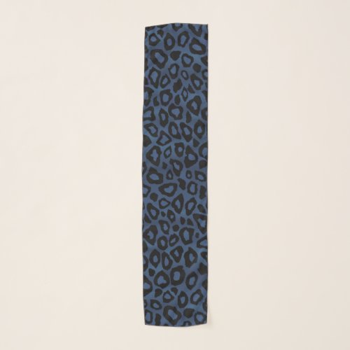 Navy Blue Leopard Pattern Scarf