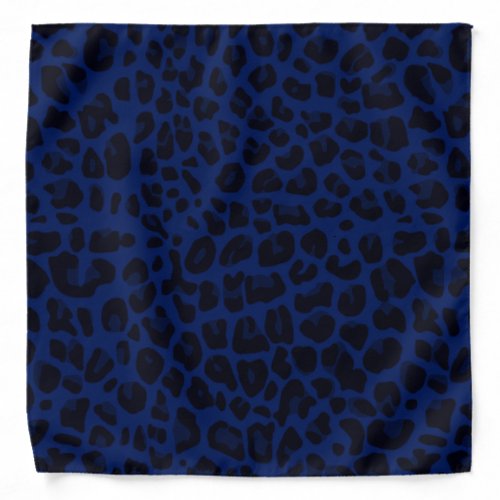 Navy blue leopard print bandana