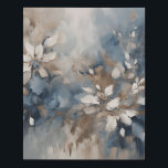 Navy Blue Light Blue Brown Modern Floral Faux Canvas Print<br><div class="desc">This decorative throw pillow is a perfect addition to any home decor. Featuring a modern floral design in navy blue, light blue, and brown, it adds a stylish accent to your space. Ideal for bedrooms, living rooms, or any area that needs a floral touch. See more home décor designs at...</div>