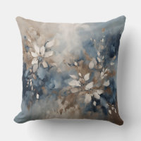 Navy Blue Light Blue Brown Modern Floral