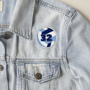 navy blue light blue volleyball with jersey number patch