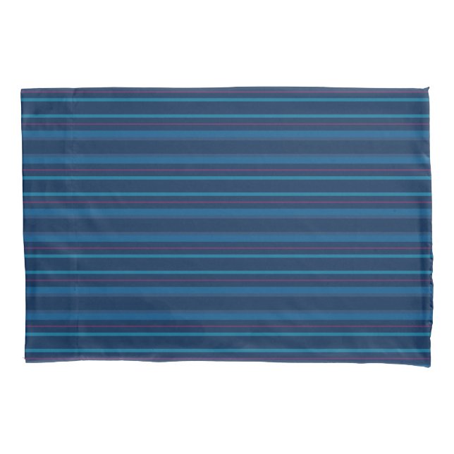 Navy Blue Lines Stripes Pillow Case Nautical (Front)