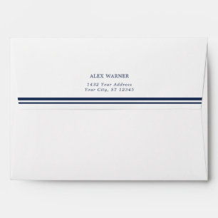 Navy Blue Lining Return Address Envelope