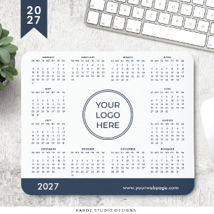 Navy Blue Logo 2027 Calendar Mouse Pad