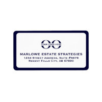 Navy Blue Logo Address Labels