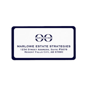Navy Blue Logo Address Labels