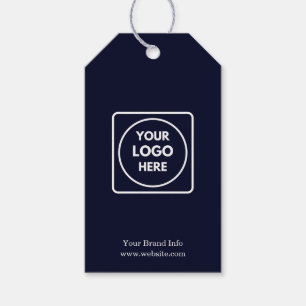 Navy Blue Logo   Custom Professional Branded  Gift Tags