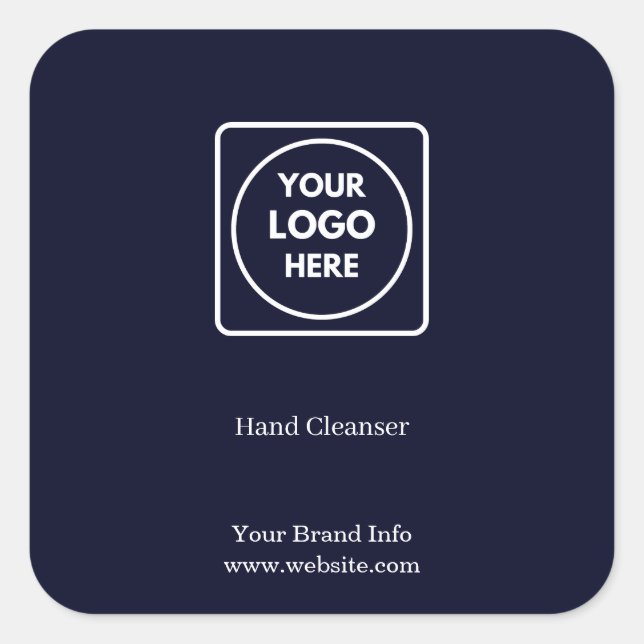 Navy Blue Logo | Custom Professional Sanitizer Tag (Front)