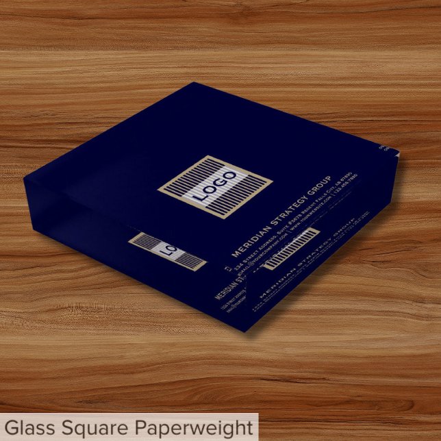 Navy Blue Logo Glass Paperweight (Creator Uploaded)