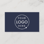 Navy Blue Logo | Minimalist Professional Corporate Business Card (Front)