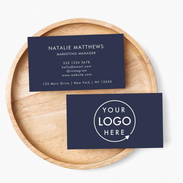 Navy Blue Logo | Minimalist Professional Corporate Business Card