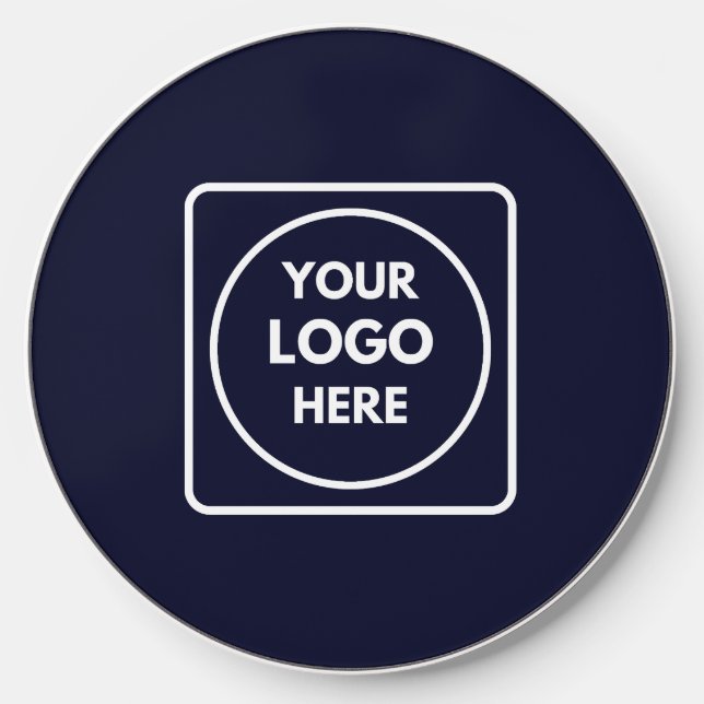 Navy Blue Logo | Professional Minimalist Design Wireless Charger (Front)