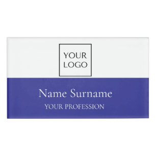 Navy Blue Logo Promotional  Name Tag