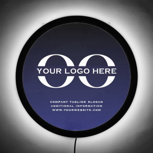 Navy Blue Logo Tagline LED Sign