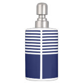 Navy Blue Love Anchor Nautical Soap Dispenser And Toothbrush Holder (Back)