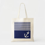 Navy Blue Love Anchor Nautical Tote Bag at Zazzle