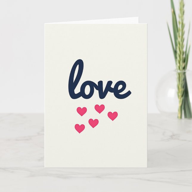 Navy Blue Love Hearts Card (Front)