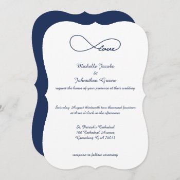 Navy Blue Love Infinity Wedding Invitations by EnduringMoments at Zazzle