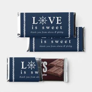 Navy Blue Love Is Sweet Nautical Wedding Hershey Bar Favors