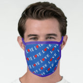 Navy Blue LOVE Retro Elegant Face Mask (Worn Him)