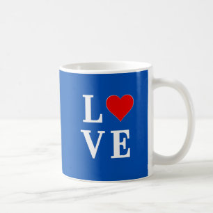 Navy Blue LOVE Retro Stylish Coffee Mug