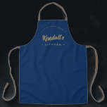 Navy Blue Made with love custom Name kitchen Apron<br><div class="desc">Introducing the Navy Blue Made with Love Custom Name Kitchen Apron! This apron is the perfect gift for someone who appreciates elegance and modern style in the kitchen. The navy blue, white, and gold color scheme adds a touch of sophistication to the apron, making it a stylish addition to any...</div>