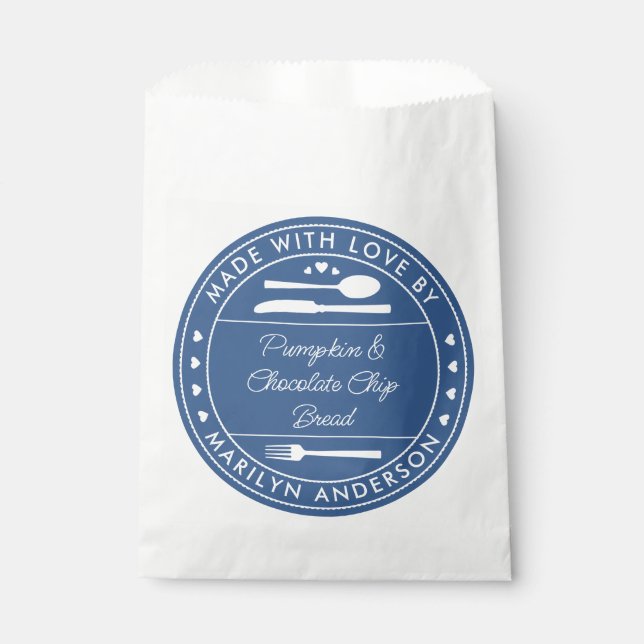Navy Blue Made With Love Food Gift Bag (Front)