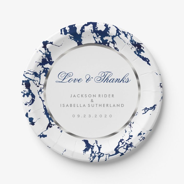 navy paper plates