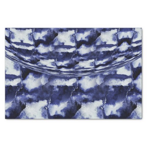Navy Blue Marble Stone Calming Tissue Paper