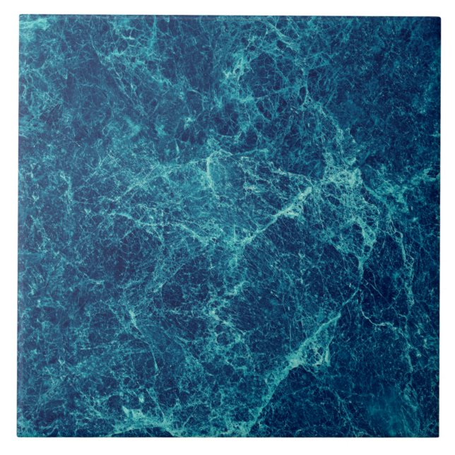 Navy Blue Marble Texture  Ceramic Tile (Front)