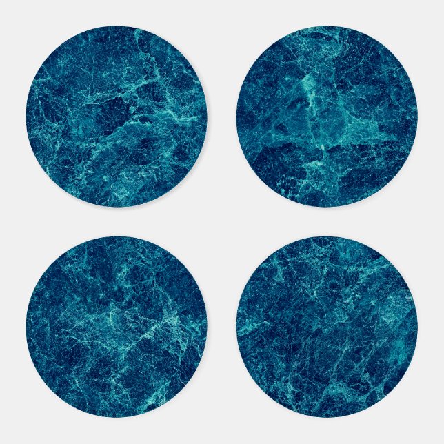 Navy Blue Marble Texture  Coaster Set (Set)
