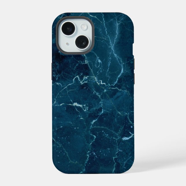 Navy Blue Marble Texture Iphone Case (Back)