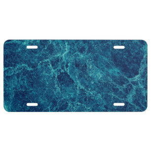 Navy Blue Marble Texture License Plate
