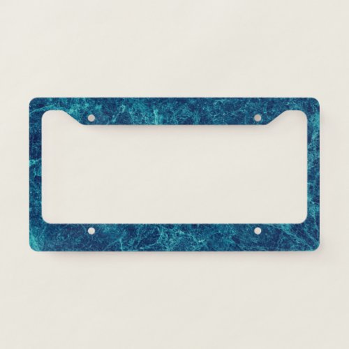 Navy Blue Marble Texture License Plate Frame