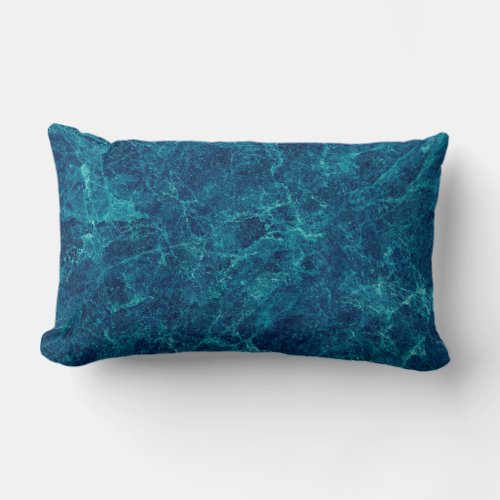 Navy Blue Marble Texture  Lumbar Pillow