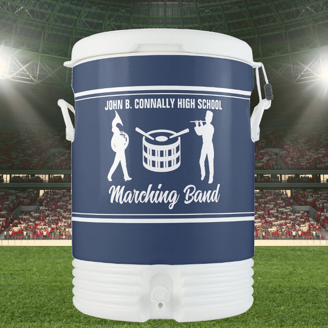 Navy Blue Marching Band Custom High School Beverage Cooler (Creator Uploaded)