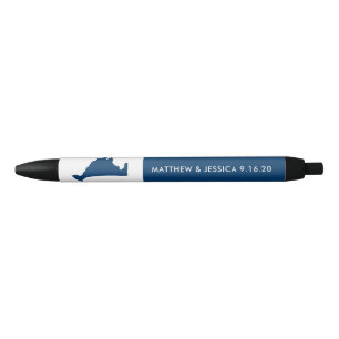 Navy Blue Marthas Vineyard Map Wedding Pen