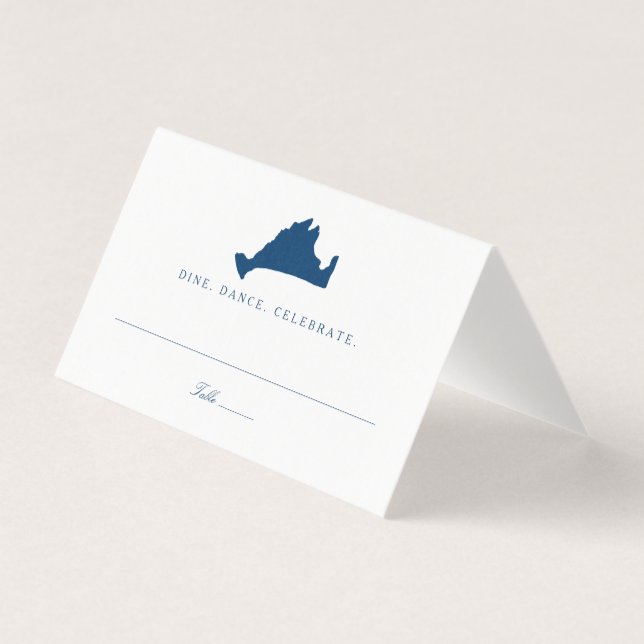 Navy Blue Marthas Vineyard Map Wedding Seating (Front)