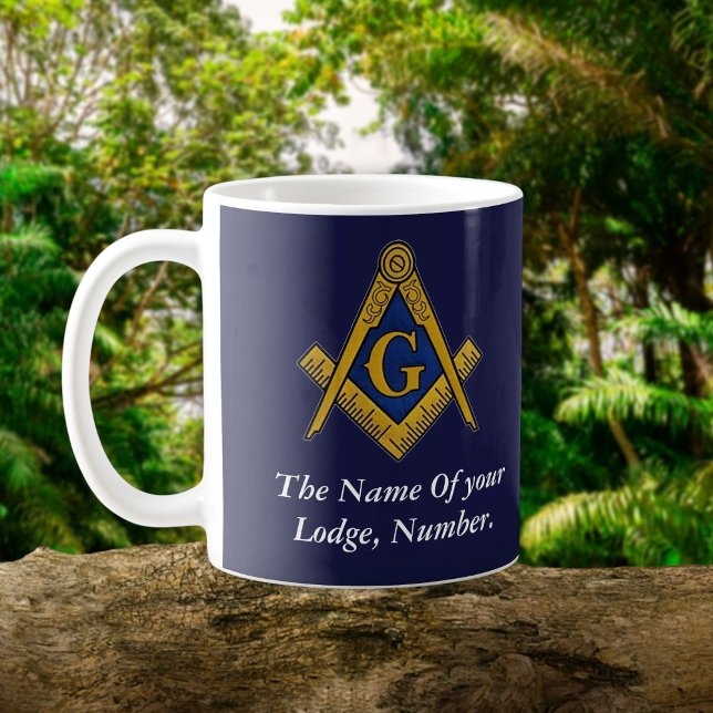 Navy blue Masonic Freemason Compass Coffee Mug (Creator Uploaded)