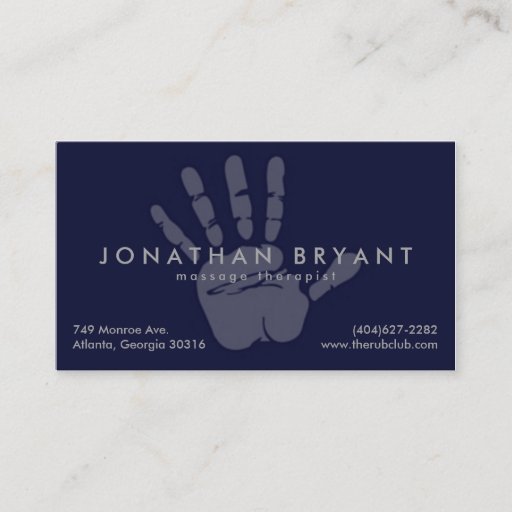 Customizable Navy Blue Massage Therapist Business Card