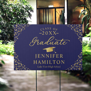 Navy Blue Medical School Graduation Welcome Sign