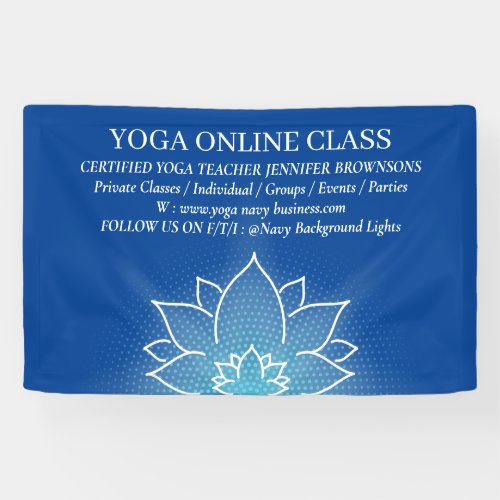 Navy Blue Meditation Salon Yoga Lotus Banner