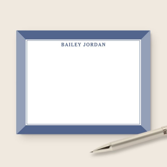 Navy Blue Men's 2-Tone Professional Stationery Note Card (Creator Uploaded)