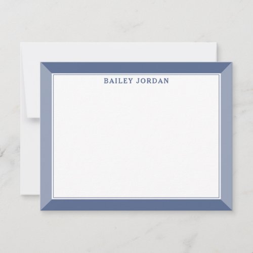 Navy Blue Mens 2_Tone Professional Stationery Note Card