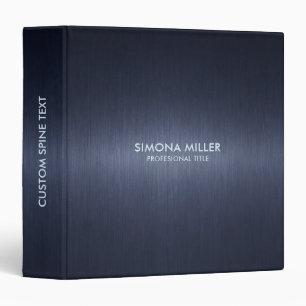 Navy Blue Metallic Background 3 Ring Binder