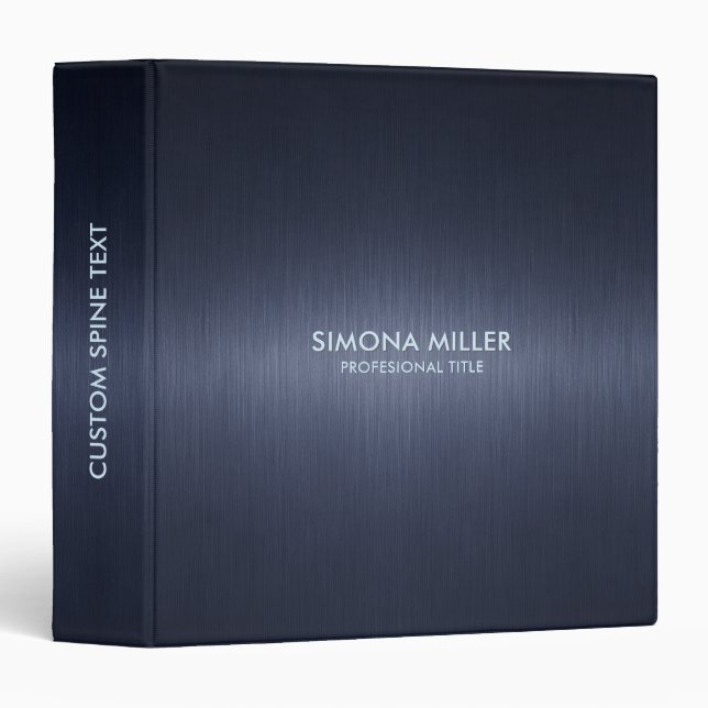 Navy Blue Metallic Background  3 Ring Binder (Front/Spine)