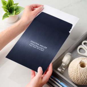 Navy Blue Metallic Background Envelope Mailers