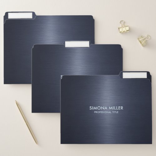 Navy Blue Metallic Background  File Folder