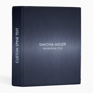 Navy Blue Metallic Background Mini Binder