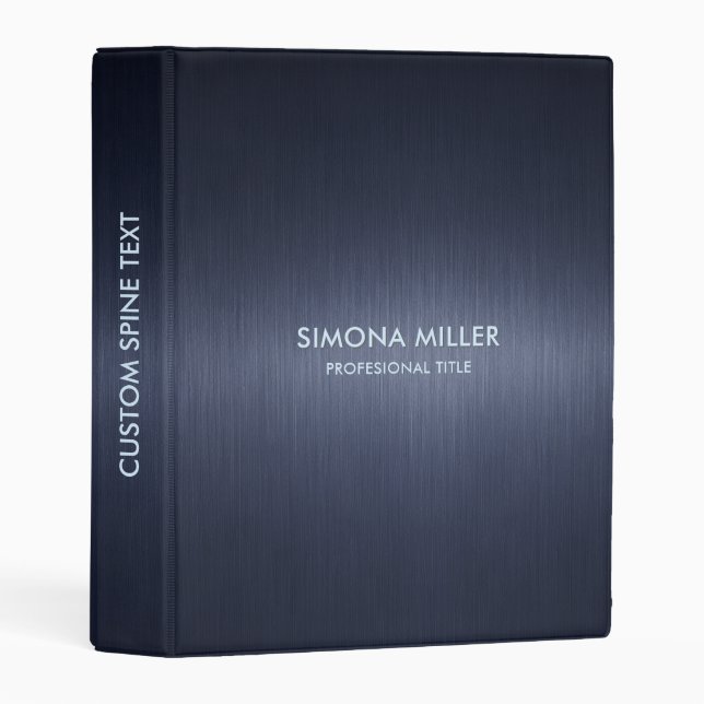 Navy Blue Metallic Background  Mini Binder (Front/Spine)